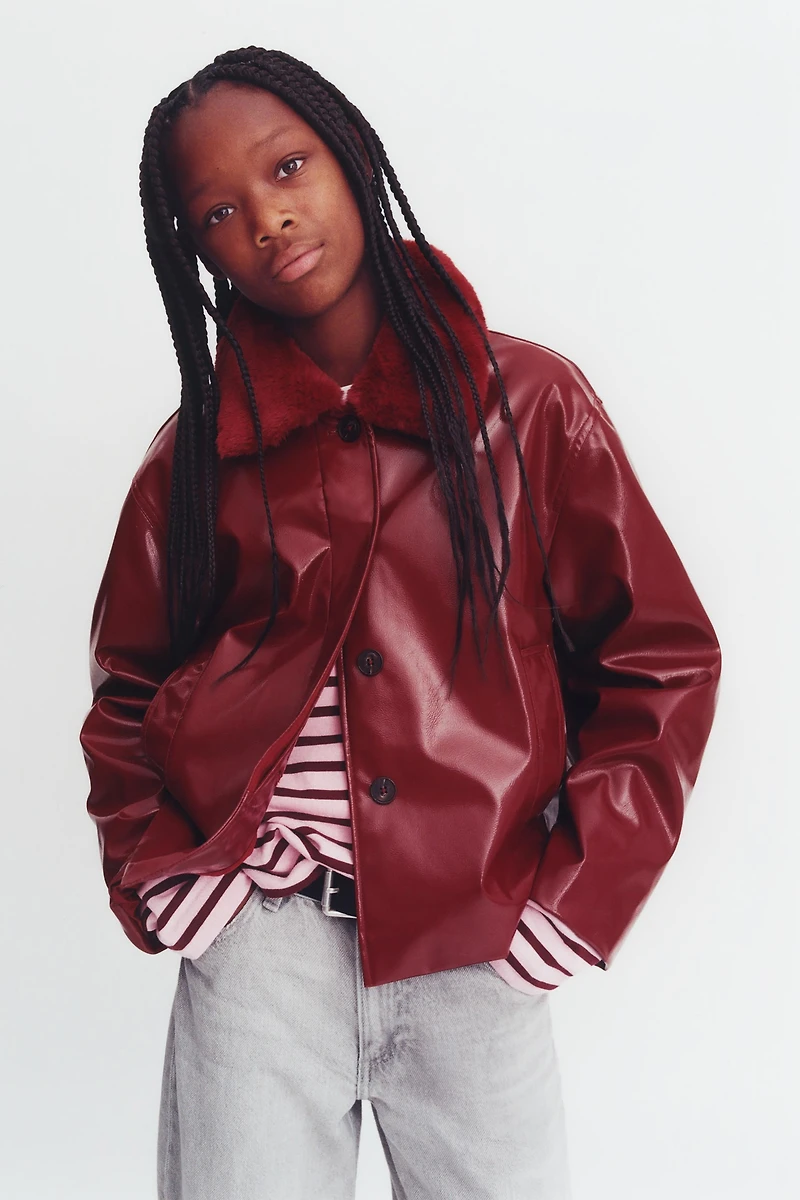 REMOVABLE COLLAR PATENT JACKET