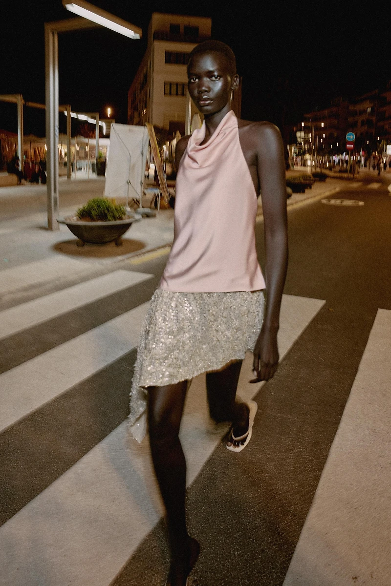 ROBE MIDI BIMATIÈRE PAILLETTES