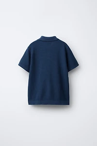 RIB-KNIT COTTON POLO SHIRT