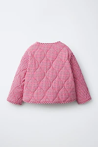 GINGHAM CHECK QUILTED JACKET
