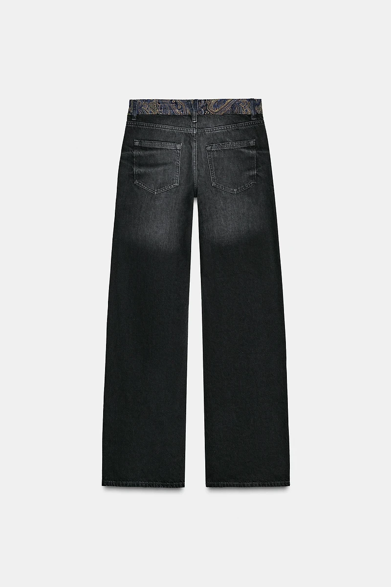Z1975 MID-RISE JACQUARD WAIST JEANS