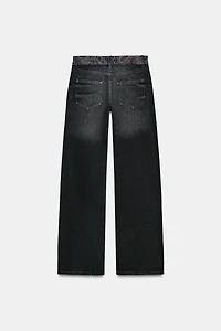 Z1975 MID-RISE JACQUARD WAIST JEANS