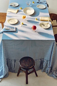 COTTON RUFFLED TABLECLOTH