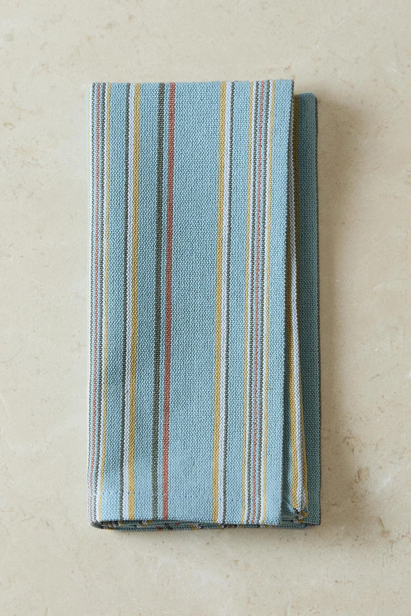 LOT SERVIETTES DE TABLE COTON RAYURES MULTICOLRES (LOT 4)