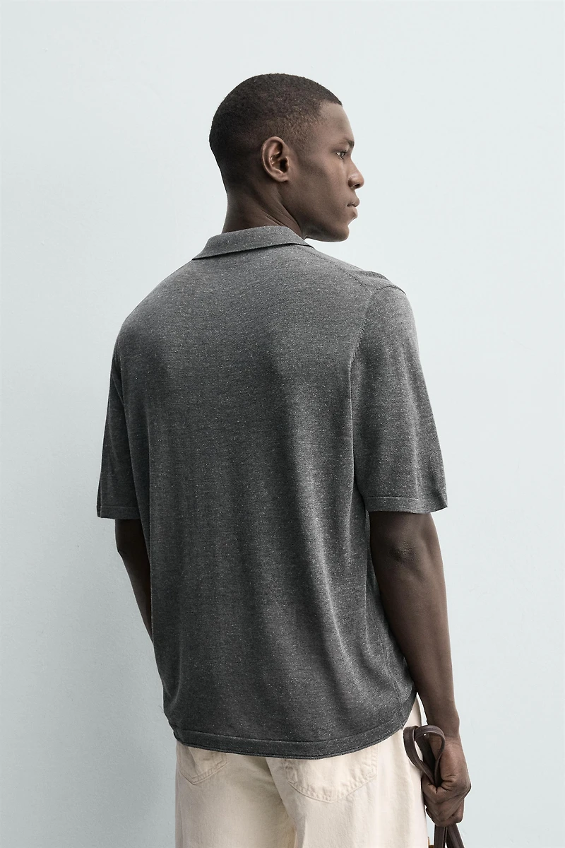 RELAXED FIT KNIT POLO SHIRT