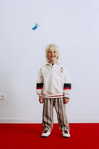 EMBROIDERED DUCK POLO SWEATSHIRT