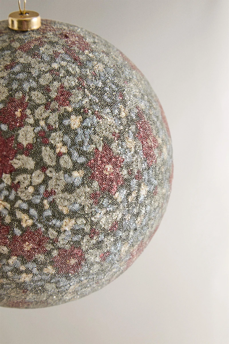 CHRISTMAS TREE FLORAL BALL ORNAMENT