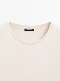 Short sleeve linen and cotton T-shirt