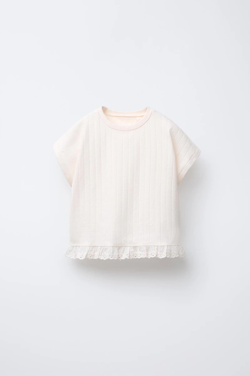 SWISS EMBROIDERY JACQUARD T-SHIRT