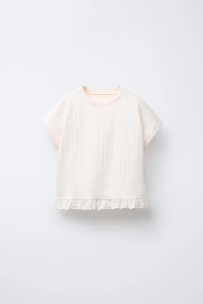 SWISS EMBROIDERY JACQUARD T-SHIRT