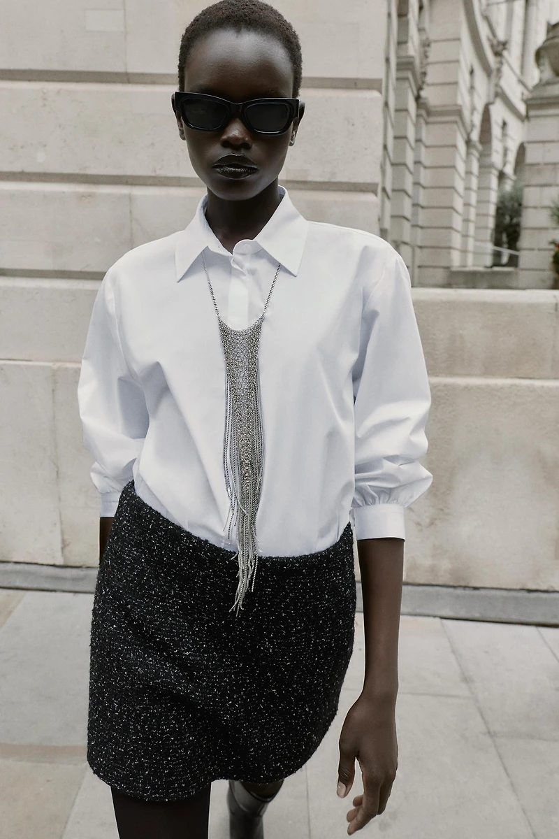 POPLIN SHIRT WITH TIES