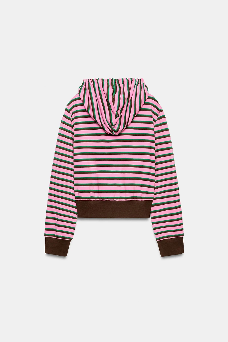SWEAT À CAPUCHE ZIPPÉ RAYURES