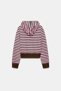 SWEAT À CAPUCHE ZIPPÉ RAYURES