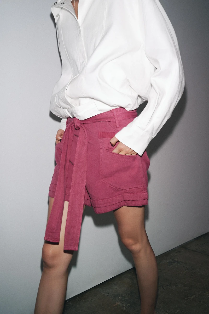 FLOWY BELTED SHORTS ZW COLLECTION