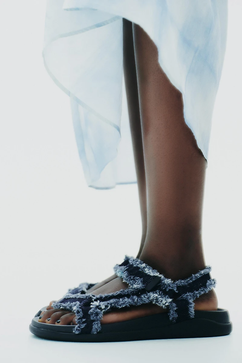 SANDALES PLATEFORMES EN DENIM
