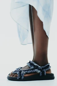 SANDALES PLATEFORMES EN DENIM