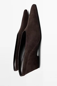 Leather slingback heel shoe