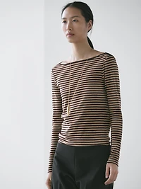 Striped long sleeve cotton T-shirt