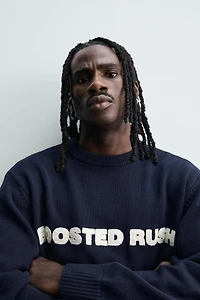 EMBROIDERED TEXT JUMPER