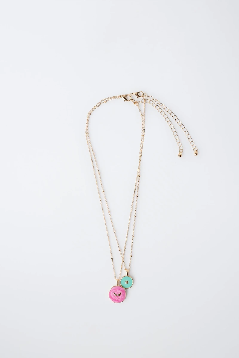 PACK OF TWO PLATE NECKLACES