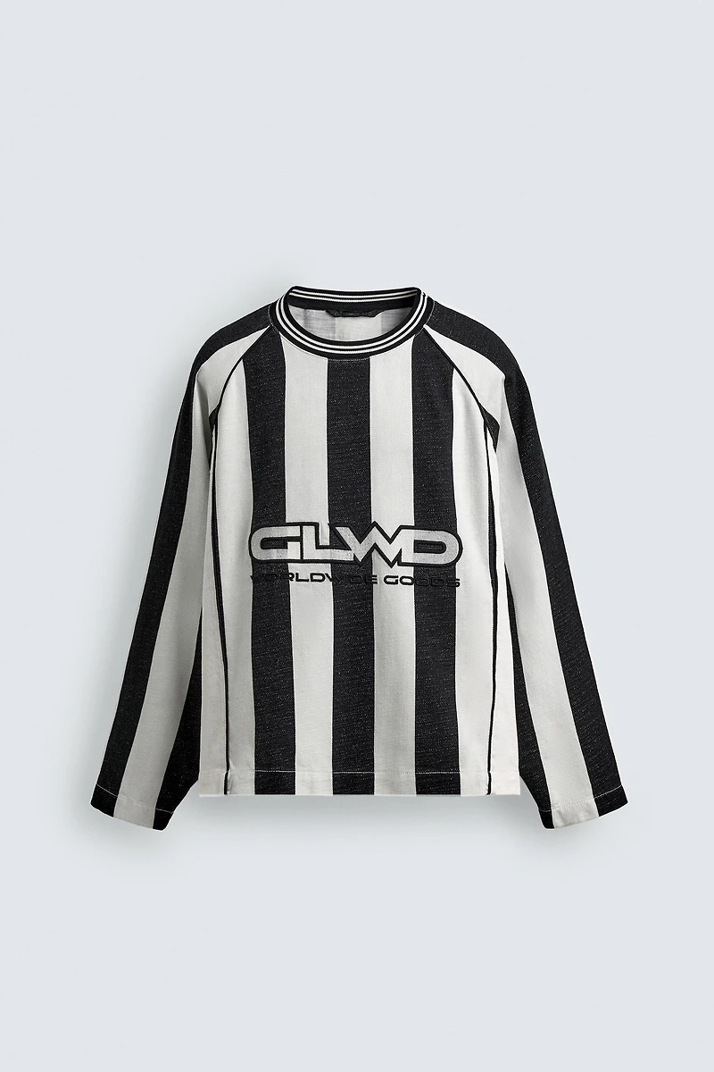 JACQUARD STRIPED TEXTURED T-SHIRT