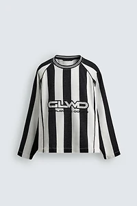 JACQUARD STRIPED TEXTURED T-SHIRT