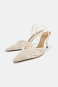 PERFORATED HEELED SANDALS