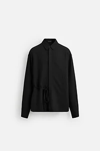 CHEMISE VISCOE - LIN À LACETS