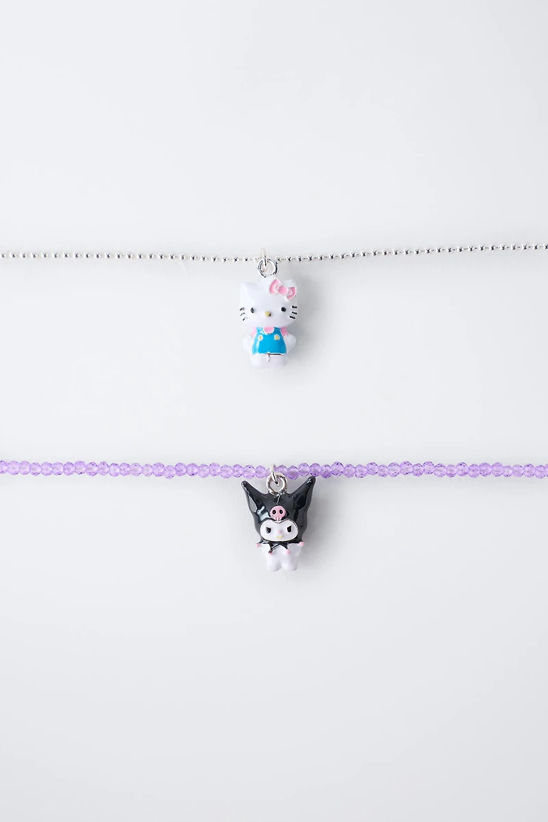 HELLO KITTY AND KUROMI © SANRIO BEADED NECKLACE TWO-PACK