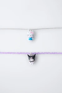 HELLO KITTY AND KUROMI © SANRIO BEADED NECKLACE TWO-PACK