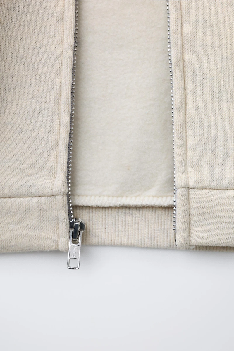 EMBOSSED LOGO ZIP-UP HOODIE