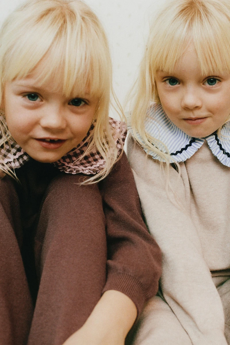 STRIPED PETER PAN COLLAR KNIT JUMPER