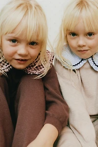 STRIPED PETER PAN COLLAR KNIT JUMPER