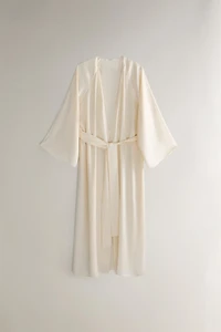 BEIGE SILK ROBE