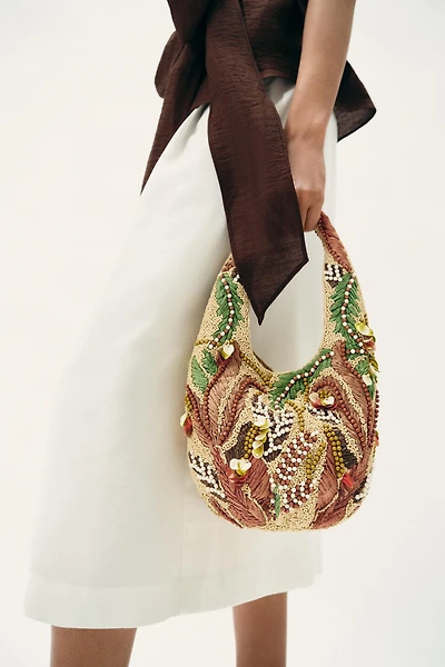 BEADED PRINT BAG