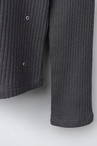 RIBBED TURTLENECK T-SHIRT WITH STUDS