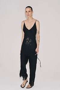 ZW COLLECTION EMBROIDERED SATIN EFFECT TOP