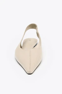LEATHER SLINGBACK BALLET FLATS