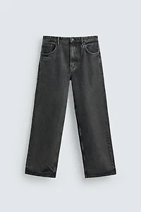 WAXED EFFECT BAGGY FIT JEANS