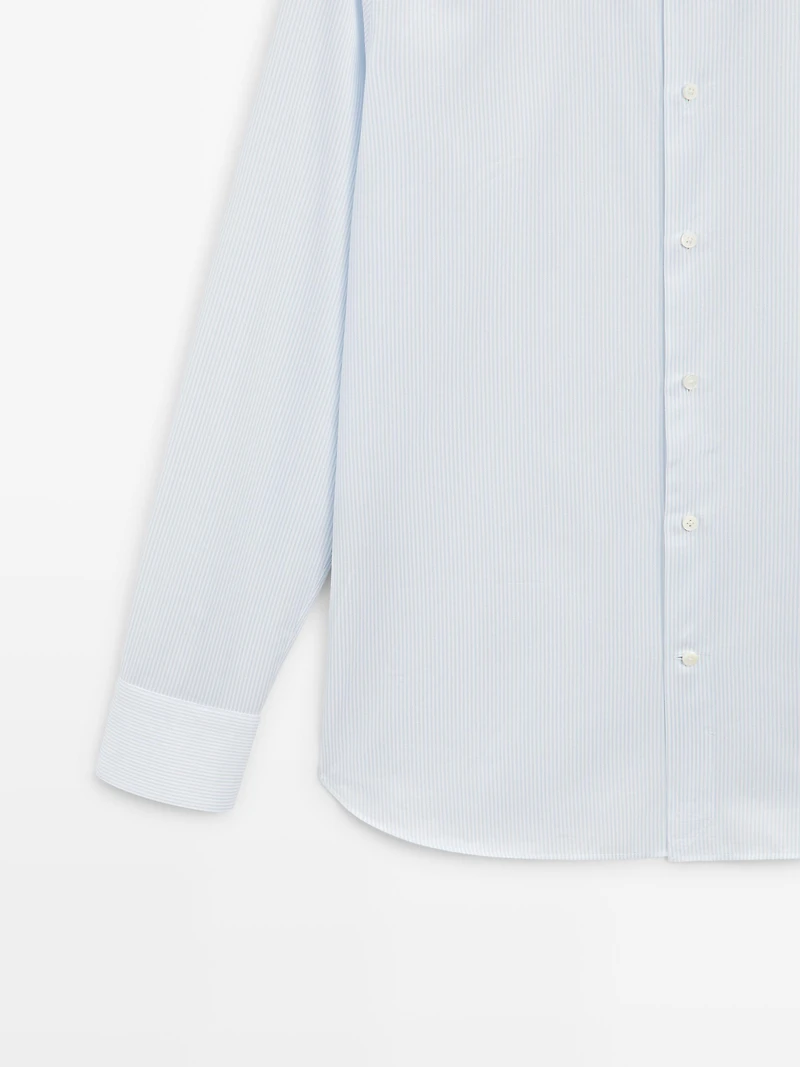 Slim fit 100% cotton double stripe shirt