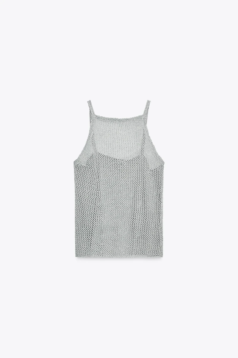 METALLIC THREAD CROCHET TOP
