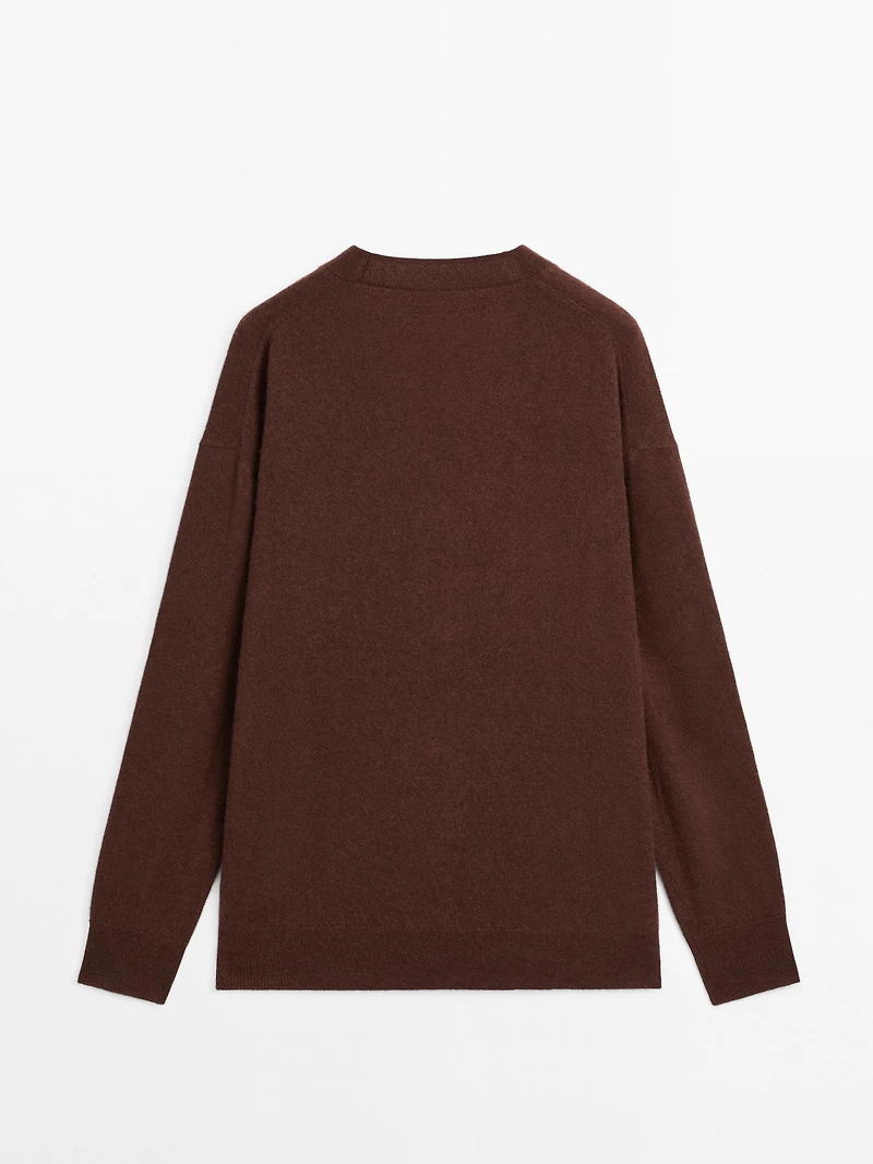 Cardigan oversize col en V 100 % cachemire
