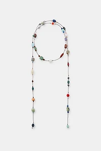 BEADED STONE CORD BELT