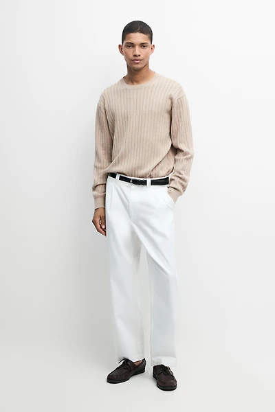 100% cotton ribbed knit sweater