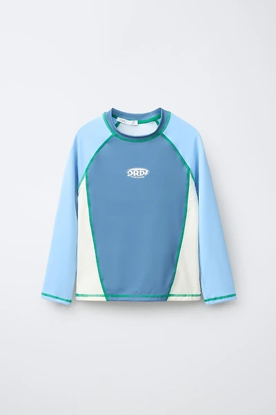 6-14 YEARS/ CONTRAST LOGO RASH GUARD
