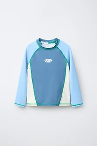 6-14 ANS/ T-SHIRT DE BAIN CONTRASTE LOGO