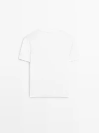 T-shirt 100 % coton à col en V