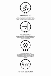 DOUDOUNE 80% DUVET ET 20% PLUMES IMPRIMÉ GÉOMÉTRIQUE WATER RESISTANT COUPE-VENT SYSTÈME RECCO® COLLECTION SKI