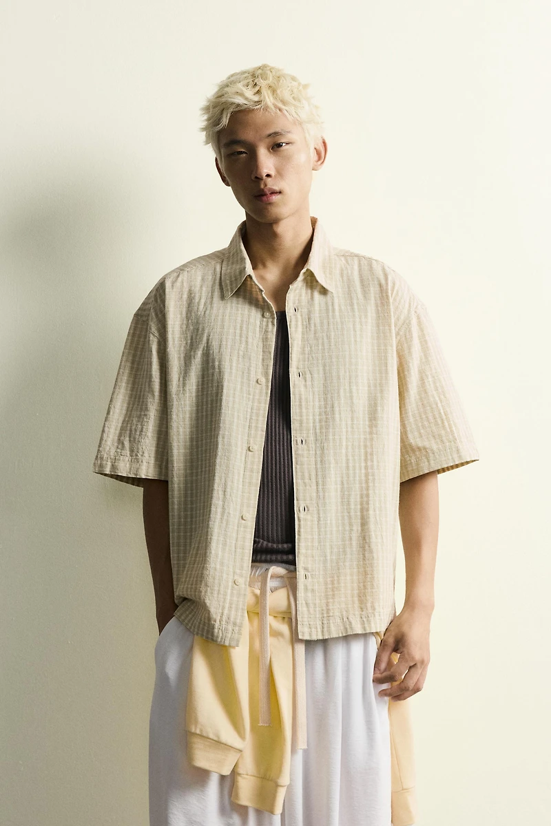 BOXY FIT PLAID SHIRT