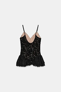 TOP PÉPLUM AVEC DENTELLE